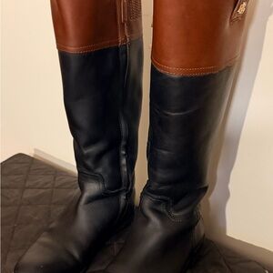 Lauren Ralph Lauren Black and Brown Over the Knee Boots